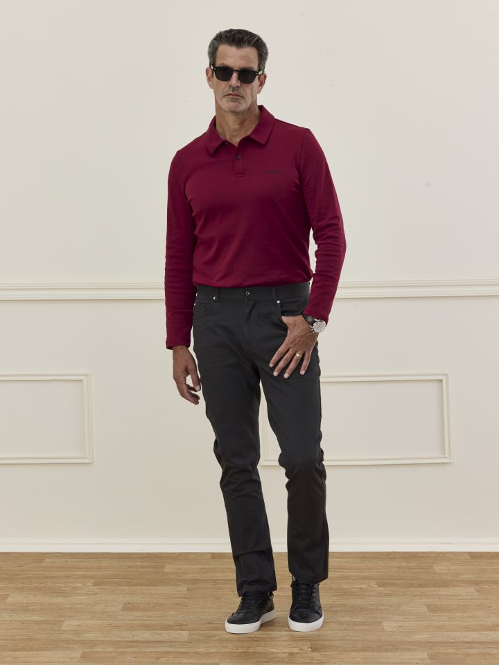 HECHTER PARIS מכנסי 5 כיסים טקסטורה