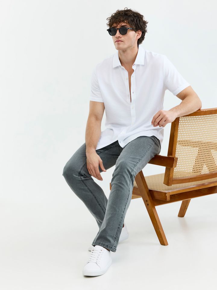 HECHTER PARIS חולצה מבד מודל בגזרת רגולר פיט