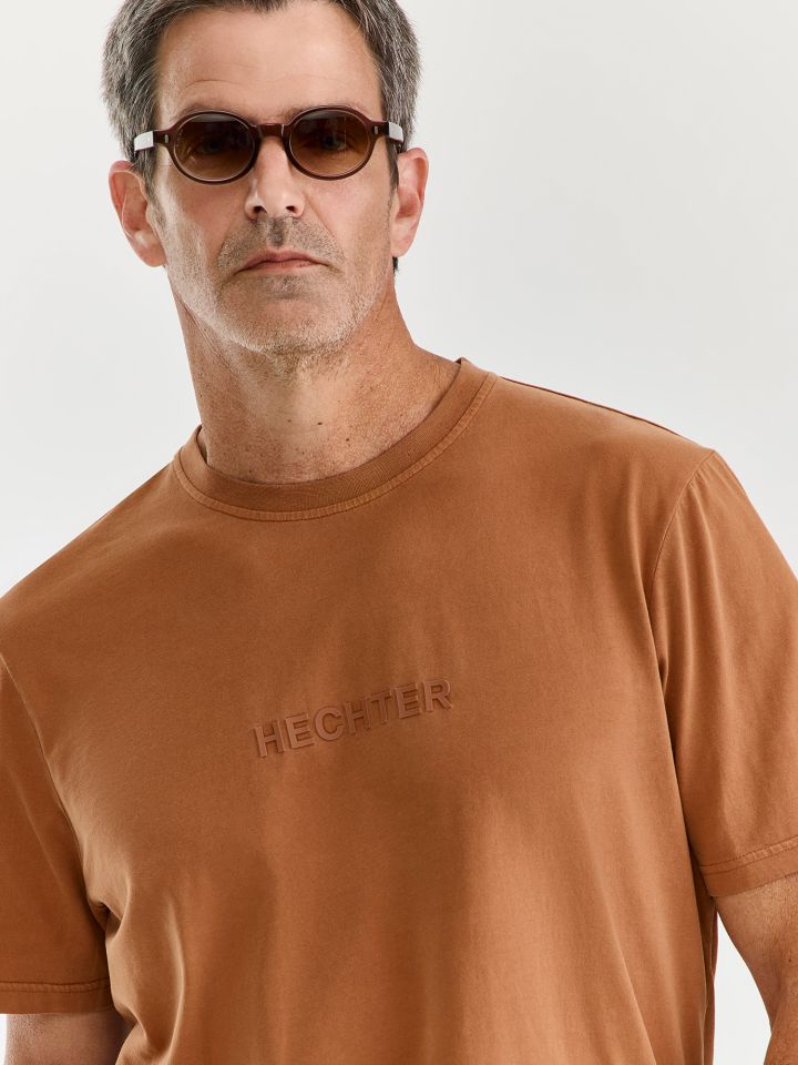 HECHTER PARIS טי שירט כותנה סופימה שטופה