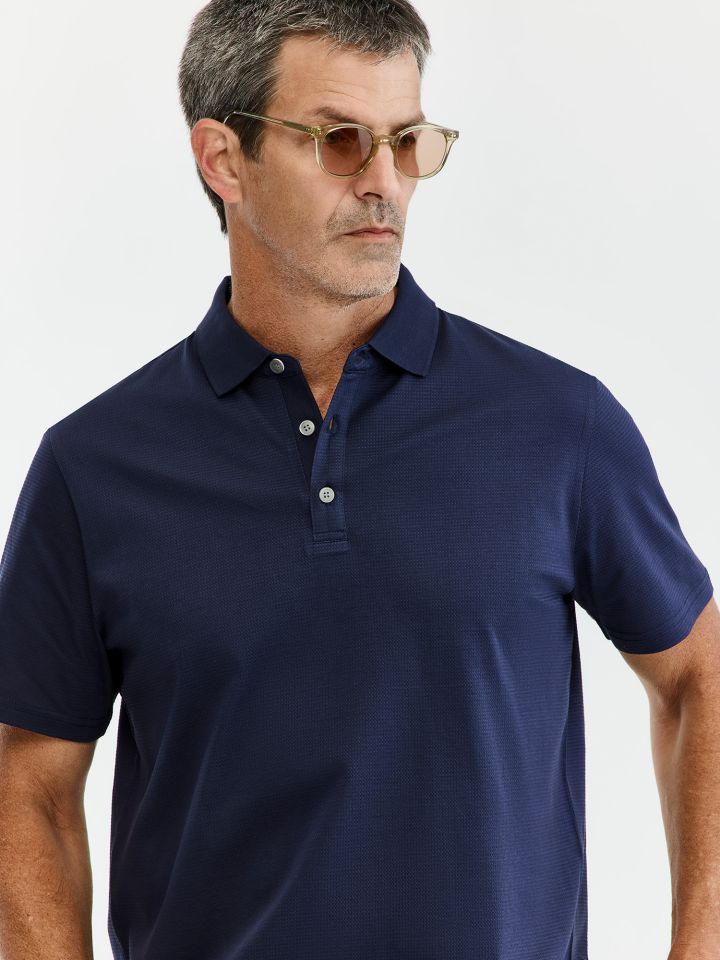 MAX MORETTI חולצת פולו ג’קארד ממורצרת