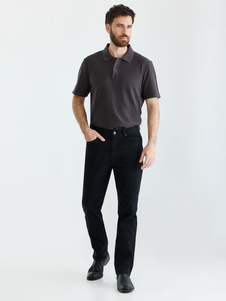 HECHTER PARIS מכנסי 5 כיסים שטופים בגזרת סטרייט