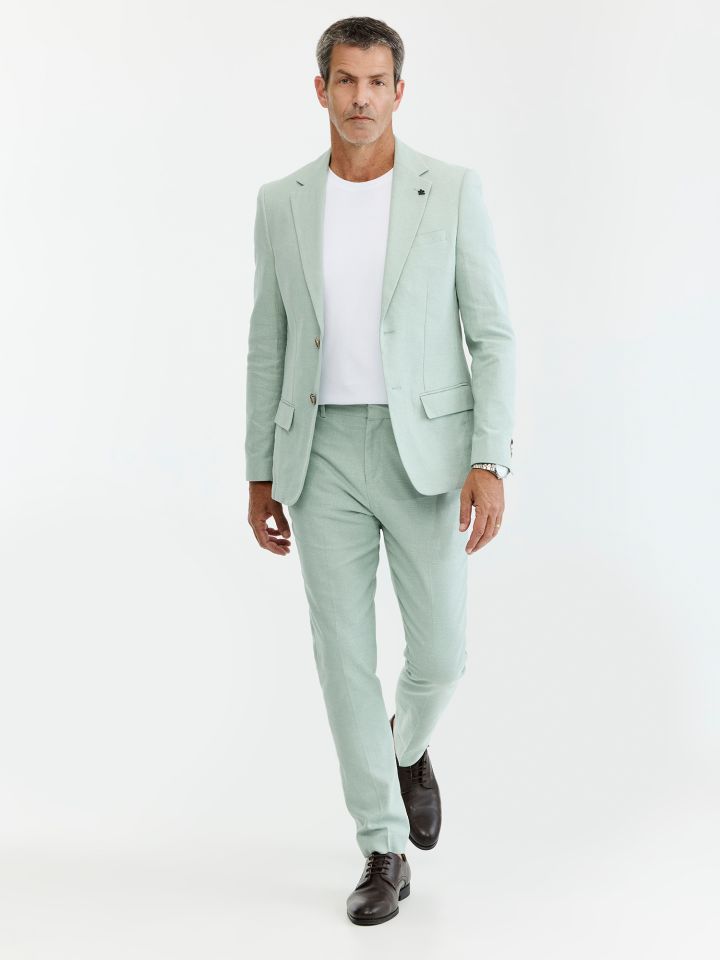 HECHTER PARIS מכנס חליפה תערובת פשתן בגזרת מודרן פיט