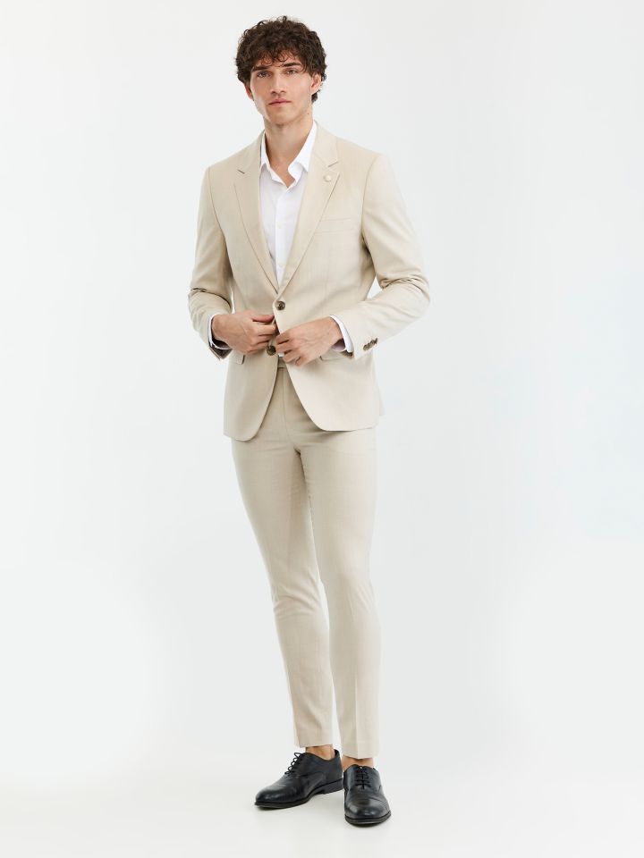 HECHTER PARIS מכנס חליפת אירועים בגזרת סלים