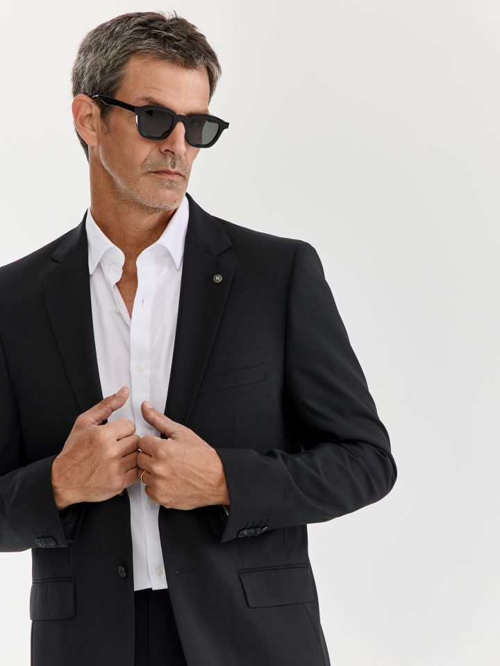 MAX MORETTI ג’קט חליפה בי סטראץ בגזרת סלים פיט