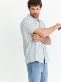 חולצה מכופתרת קצרה פסים