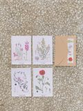 מארז 4 כרטיסי ברכה באיור פרחים