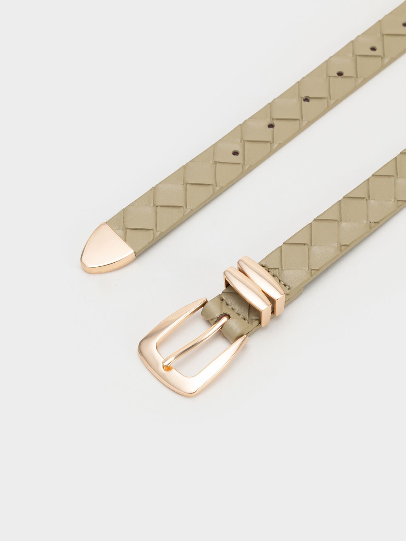 חגורת עור קלועה ברוחב 2.5 ס”מ