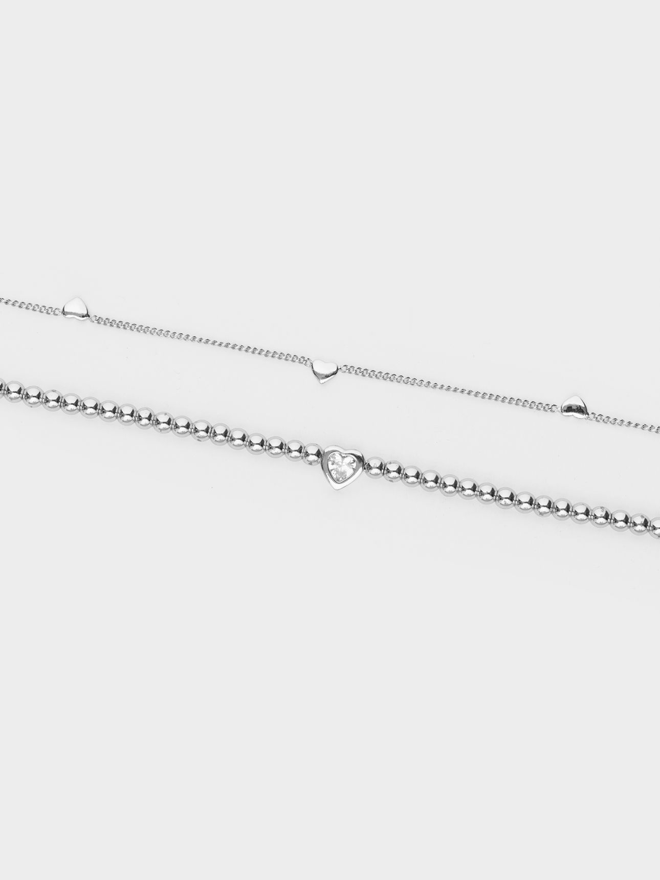 זוג שרשראות לבבות