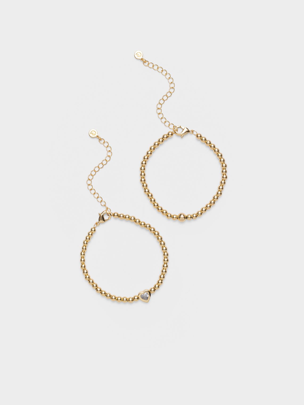 זוג צמידי לבבות