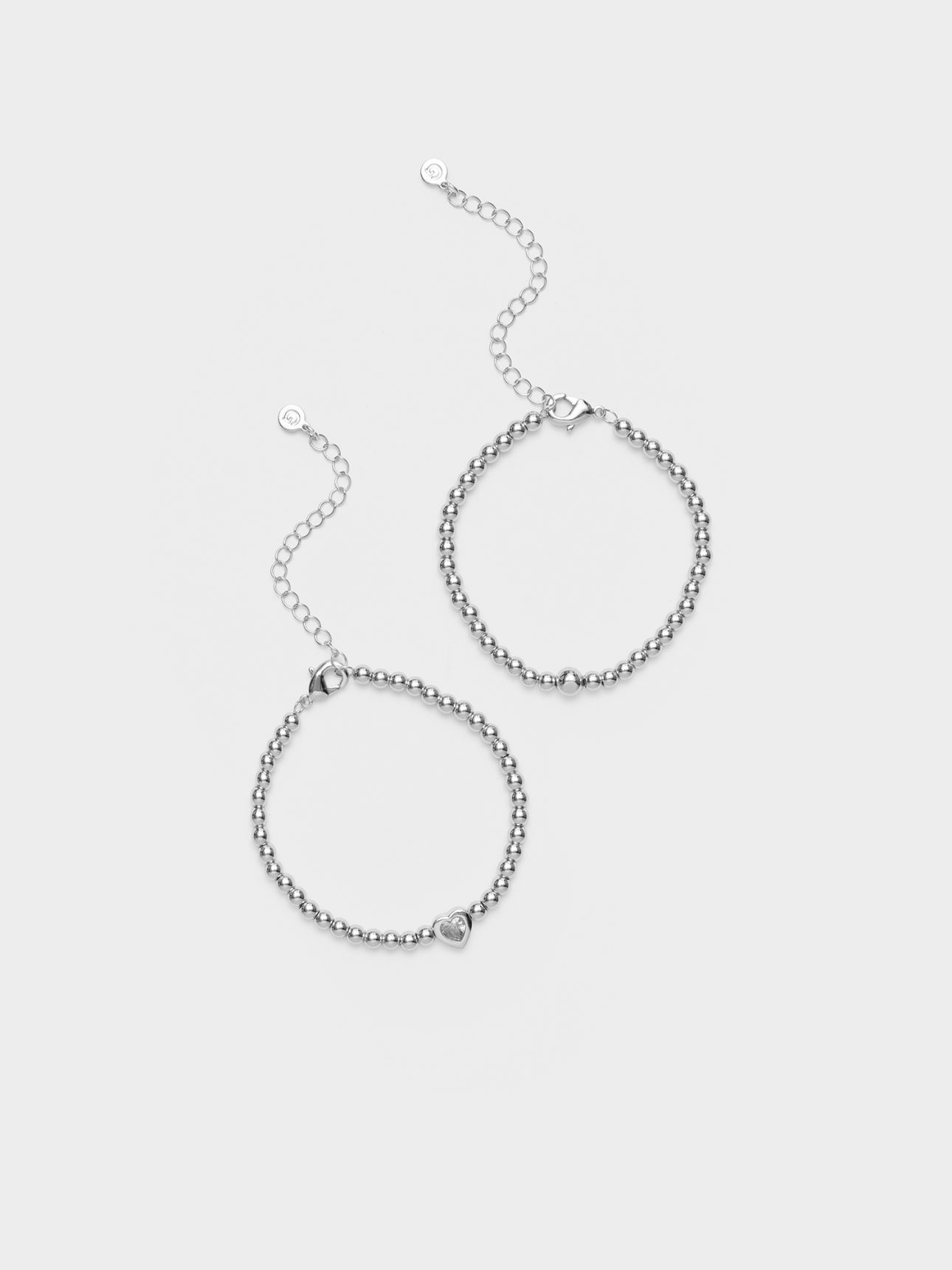 זוג צמידי לבבות