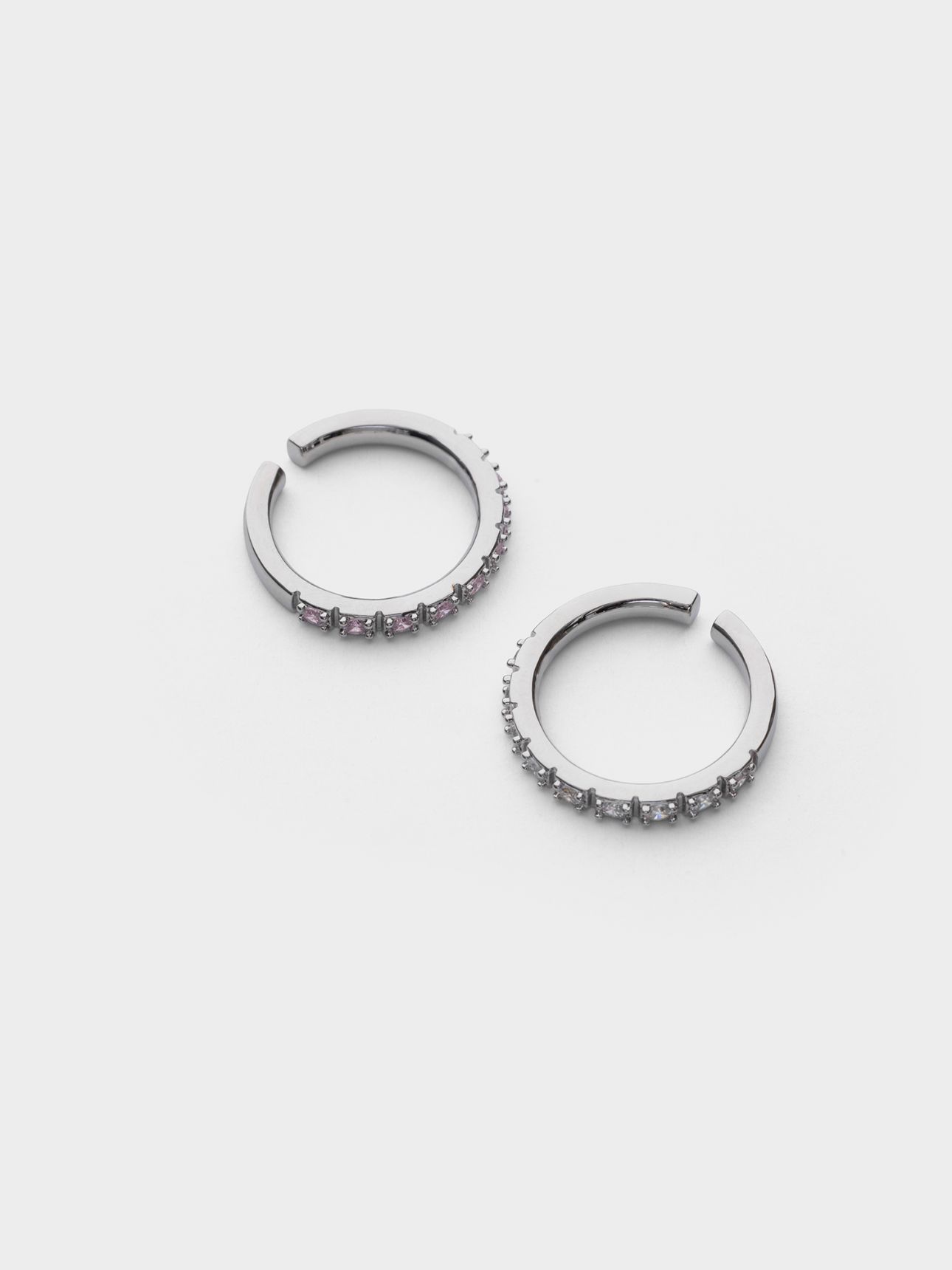 סט 2 טבעות אבנים צבעוניות