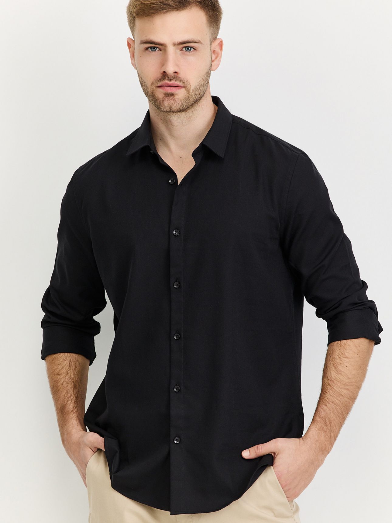 חולצה מכופתרת גולפר קלאסיק שרוול ארוך