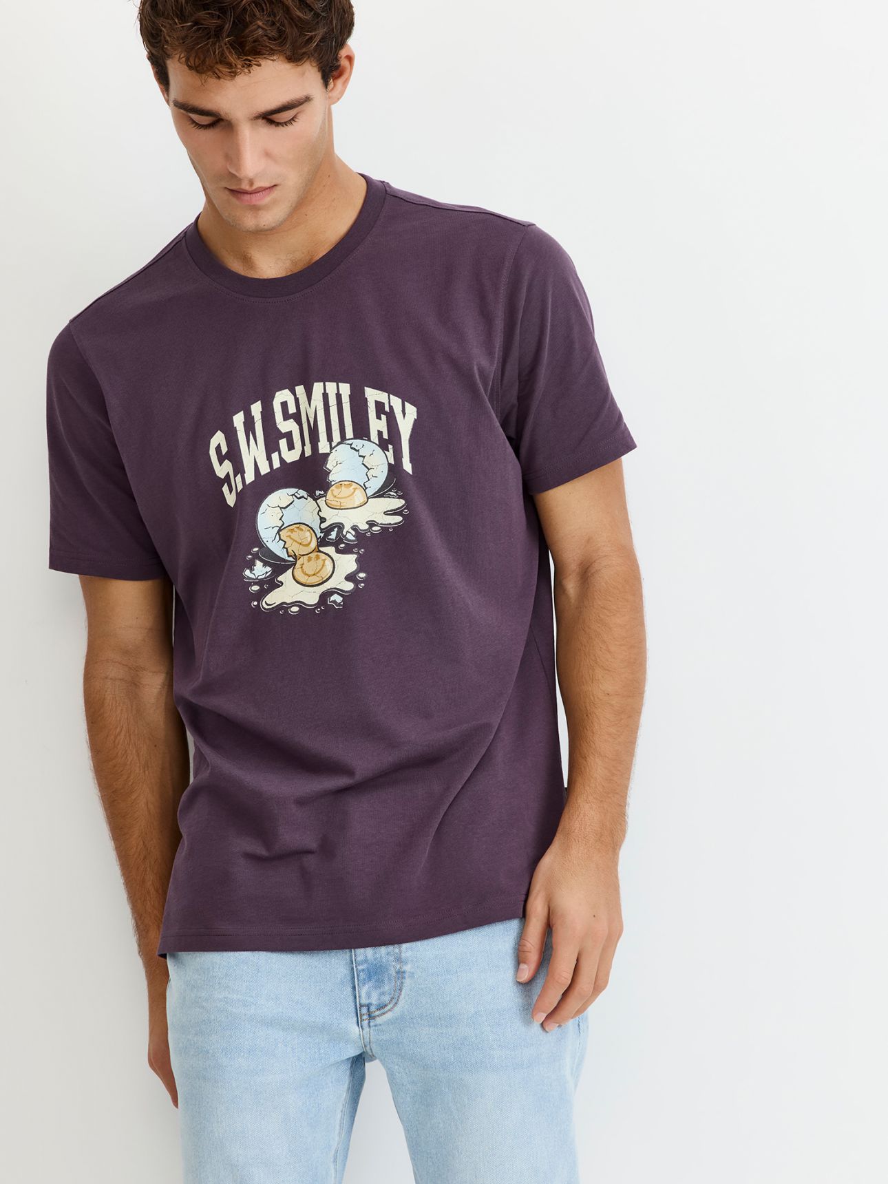 טי שירט קצרה דפוס חוף