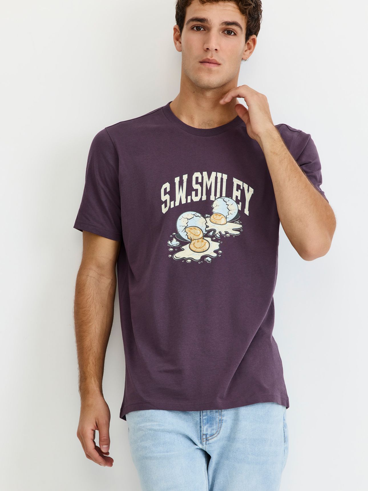 טי שירט קצרה דפוס חוף