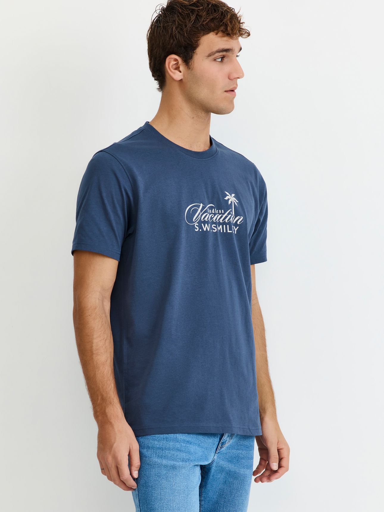 טי שירט קצרה דפוס חוף