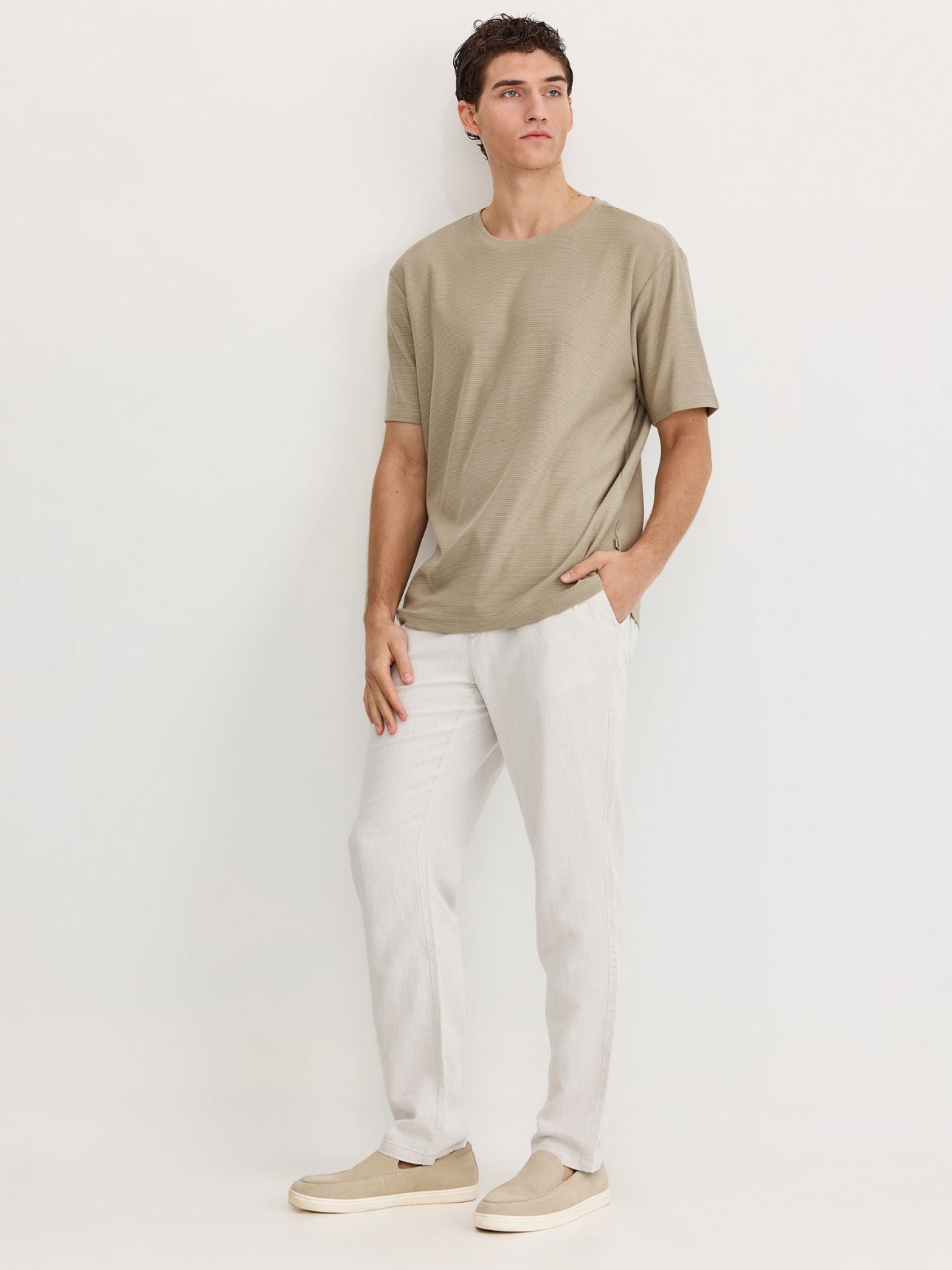 טי שירט טקסטורת פס