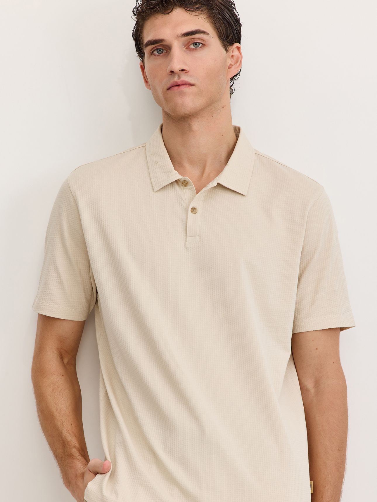 חולצת פולו טקסטורה