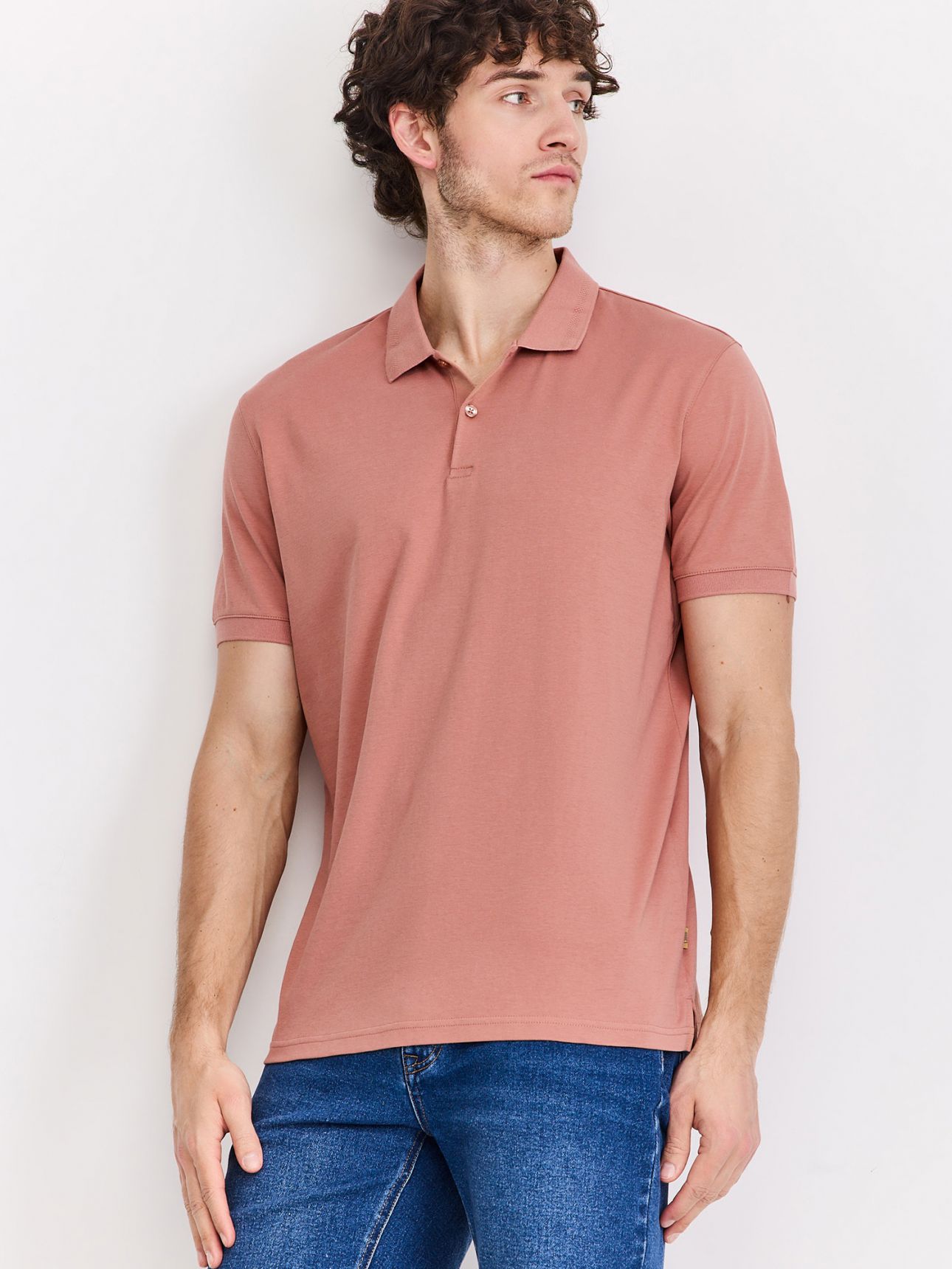 חולצת פולו כותנה פרימיום קצרה