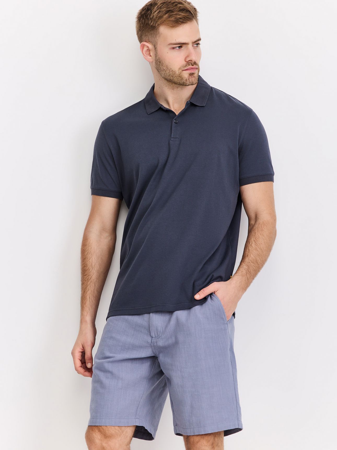 חולצת פולו כותנה פרימיום קצרה