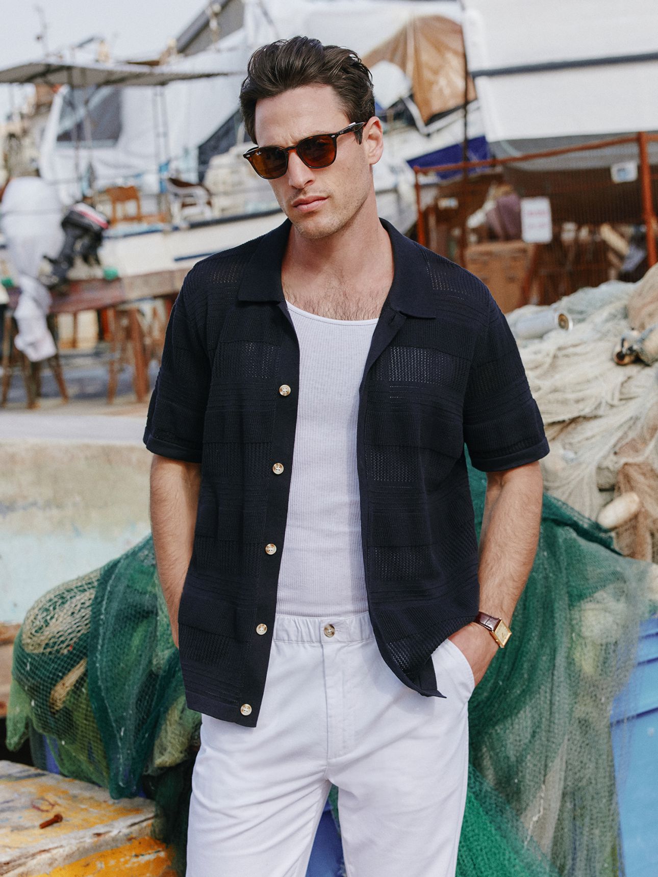 חולצת סריג מכופתרת