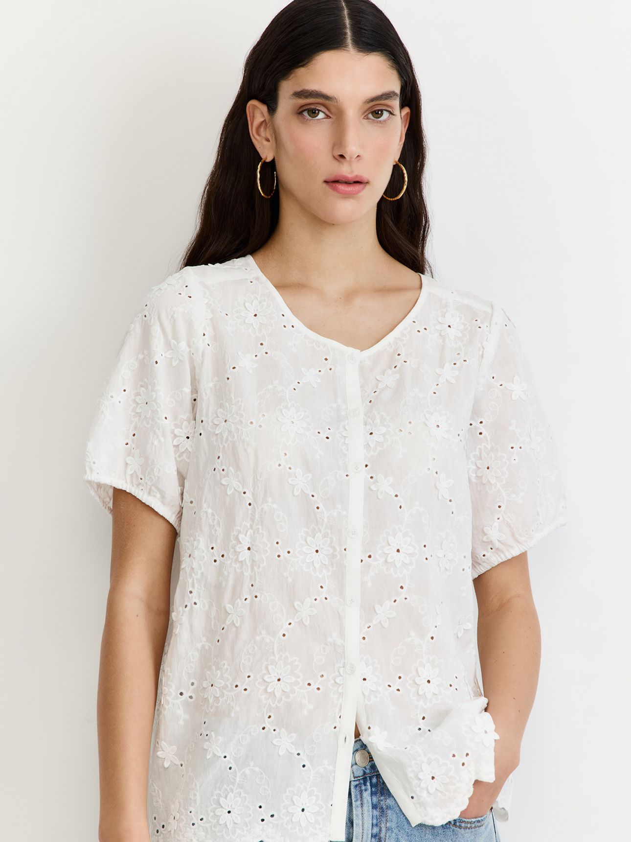 חולצת טקסטורה רקומה