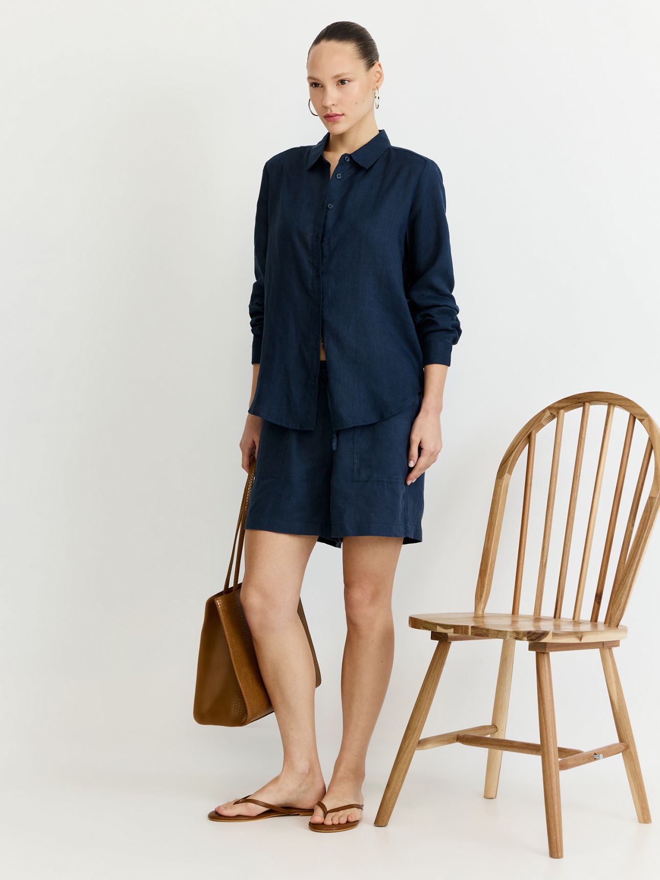 חולצה מכופתרת פשתן