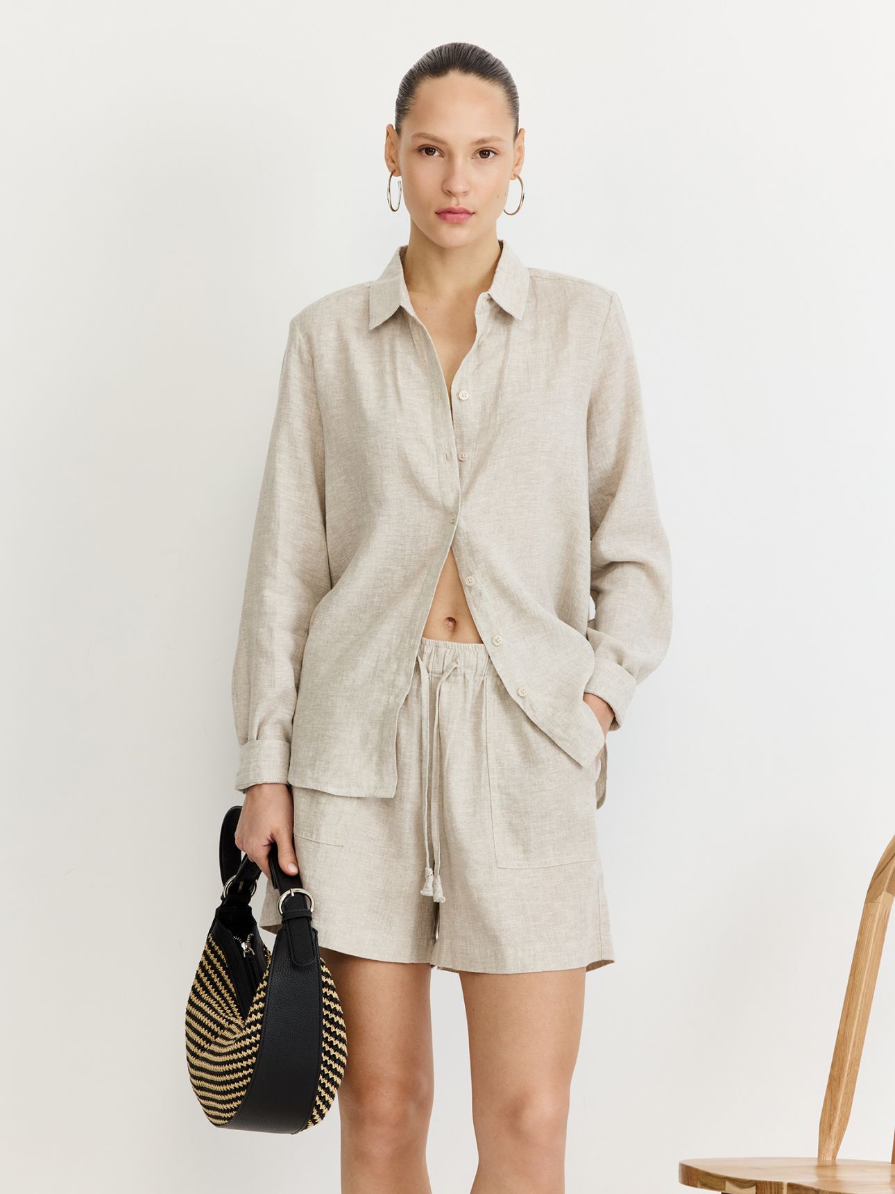 חולצה מכופתרת פשתן