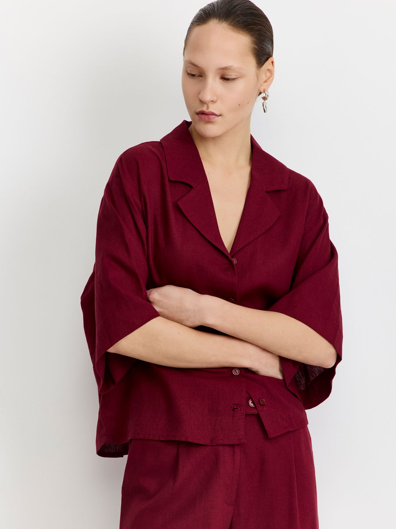 מכופתרת OVERSIZE בתערובת פשתן