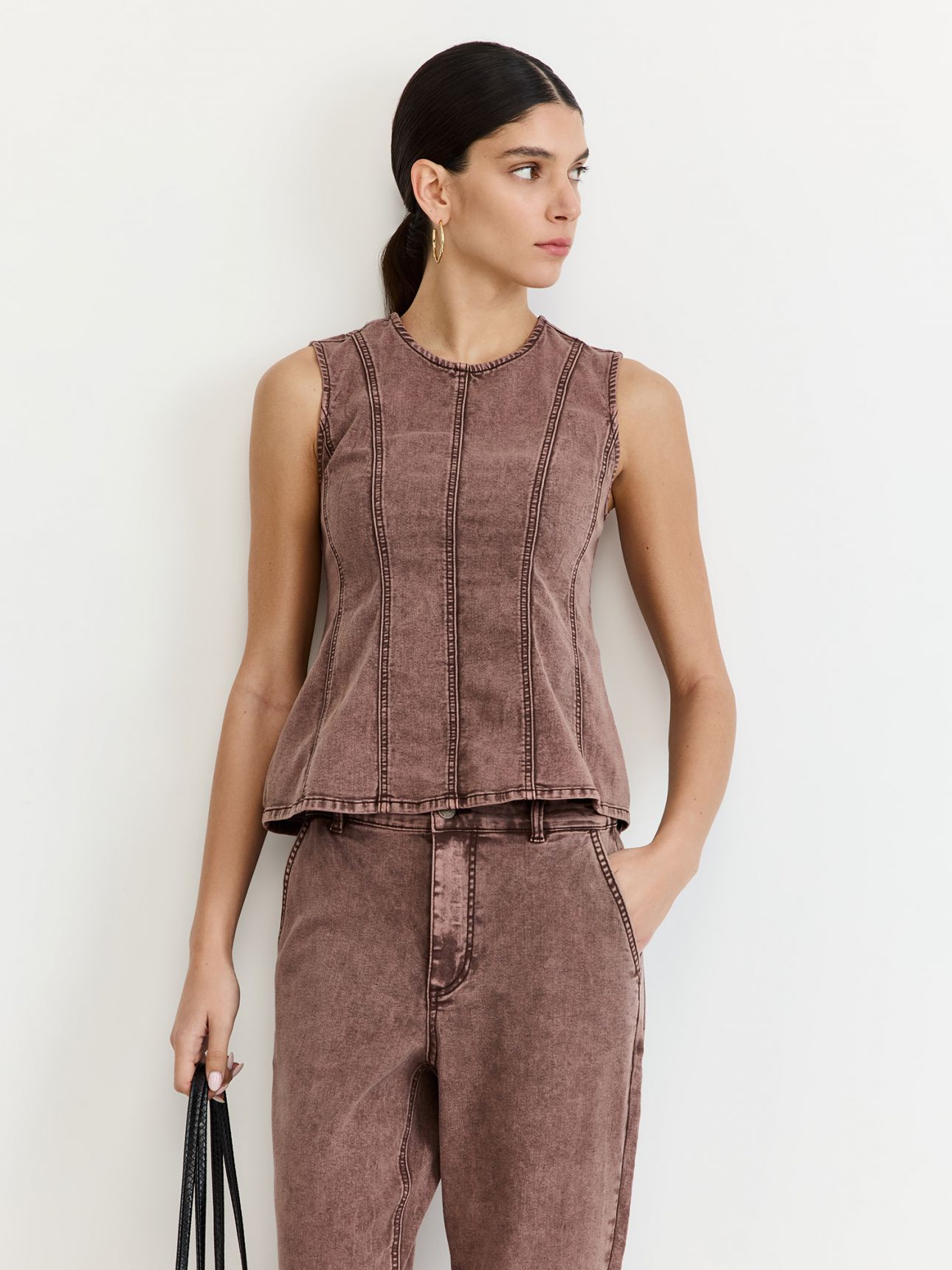 חולצת פרנץ טרי שטופה ללא שרוול