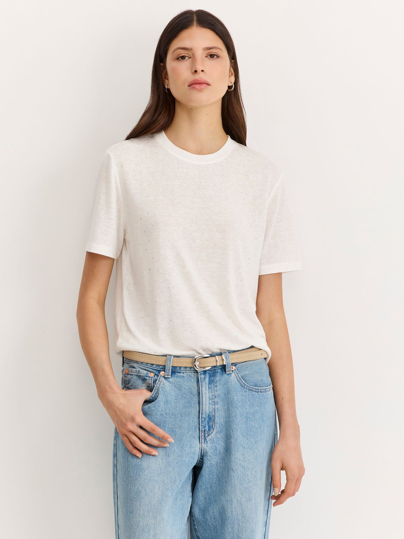 טי שירט משובצת אבנים