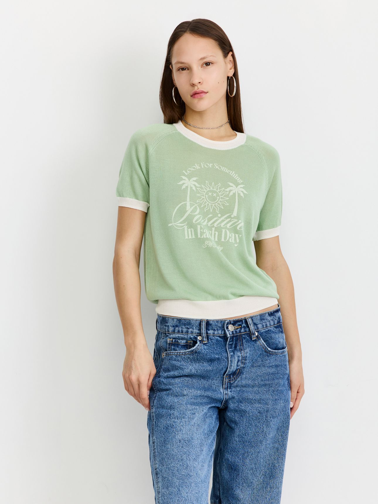 סריג מודפס סמיילי