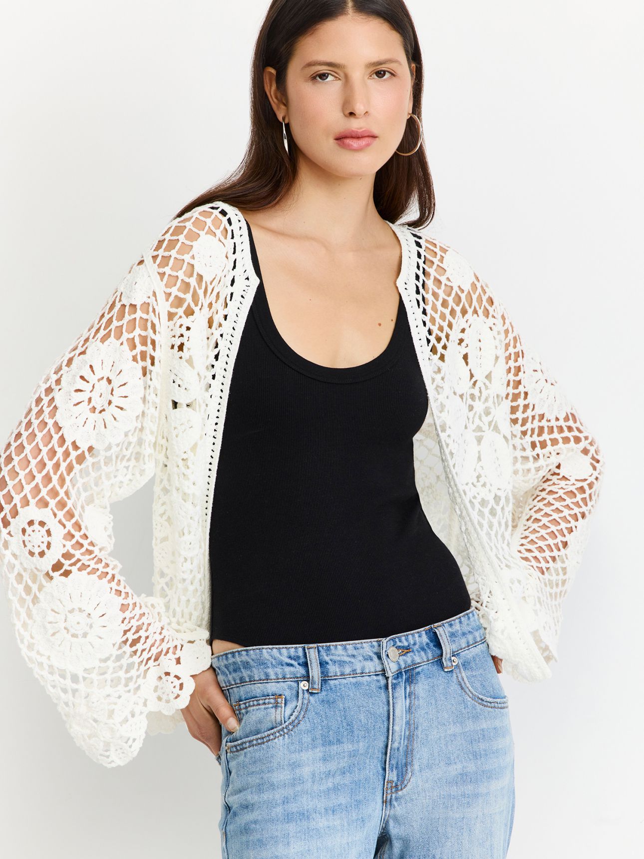 קרדיגן בסריגת קרושה