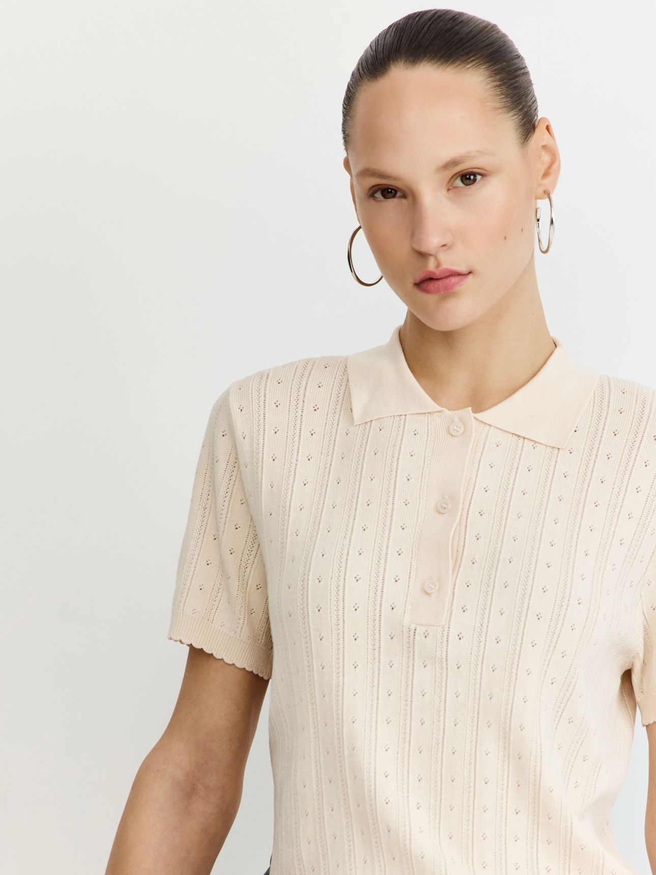 חולצת פולו בסריגת פוינטל