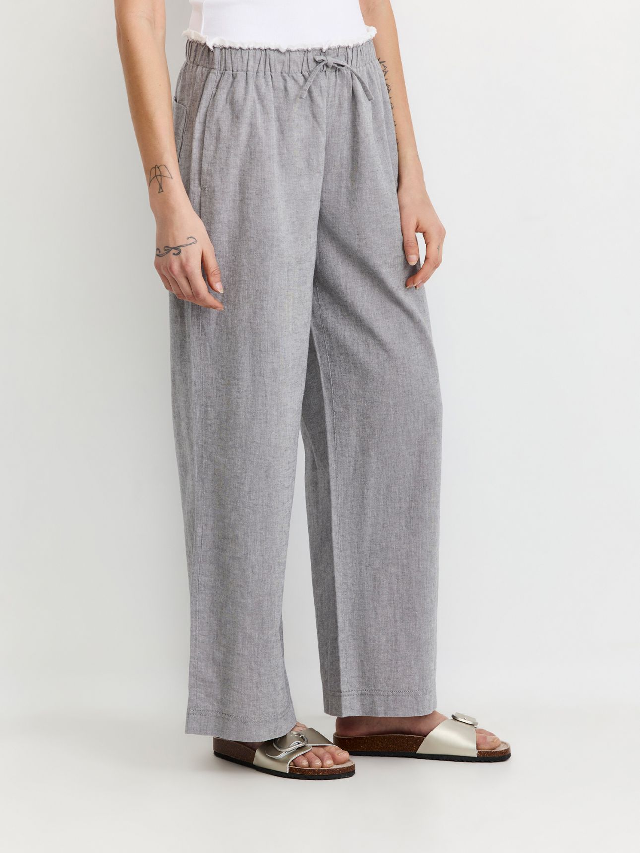 מכנסיי WIDE LEG מותן פרומה