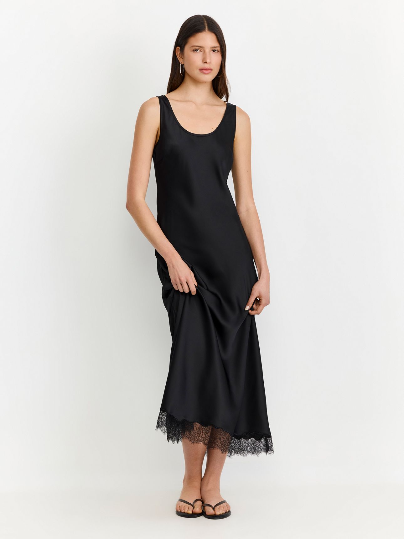 שמלת מקסי סאטן תחרה