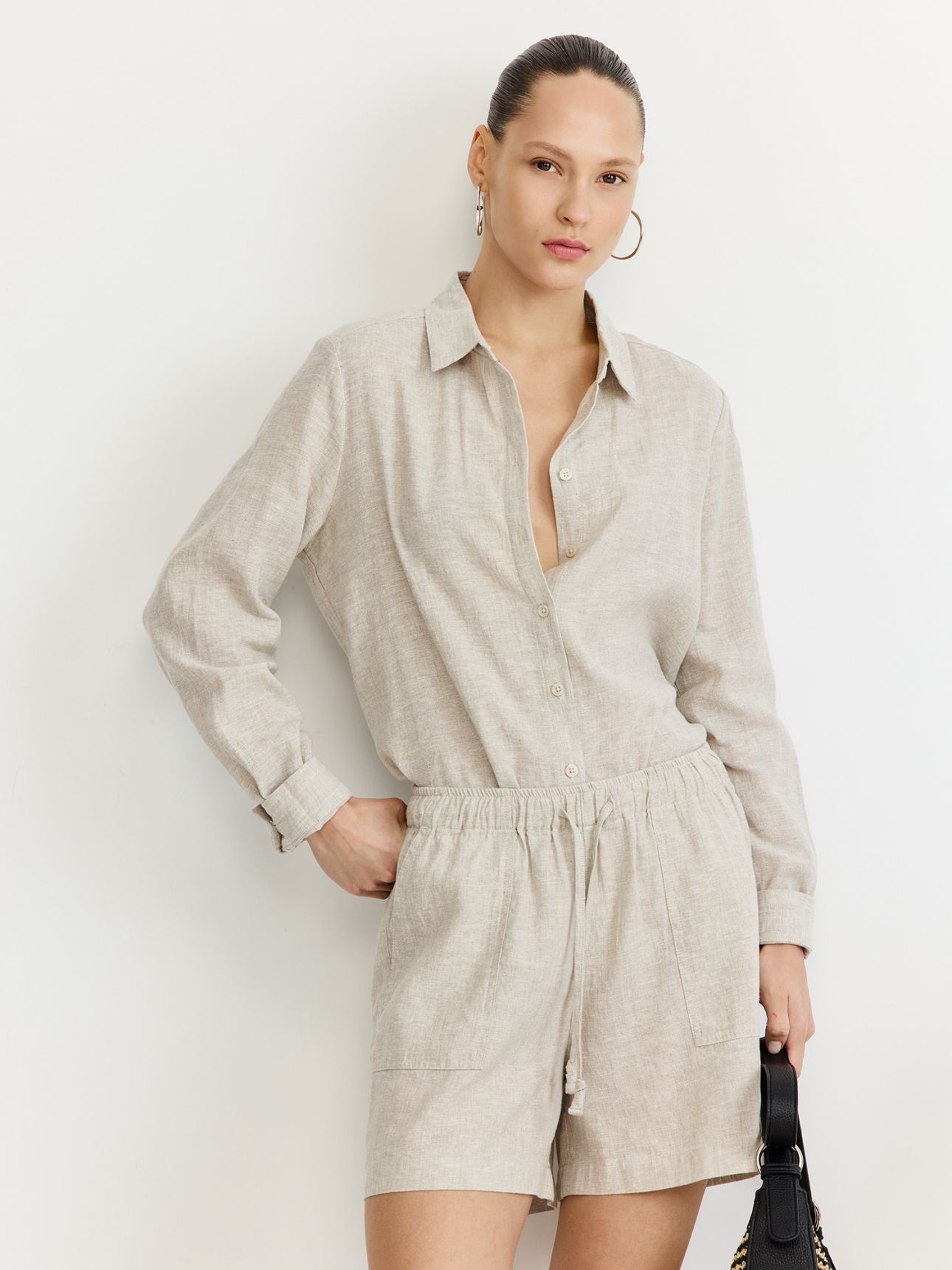 מכנסי ברמודה פשתן