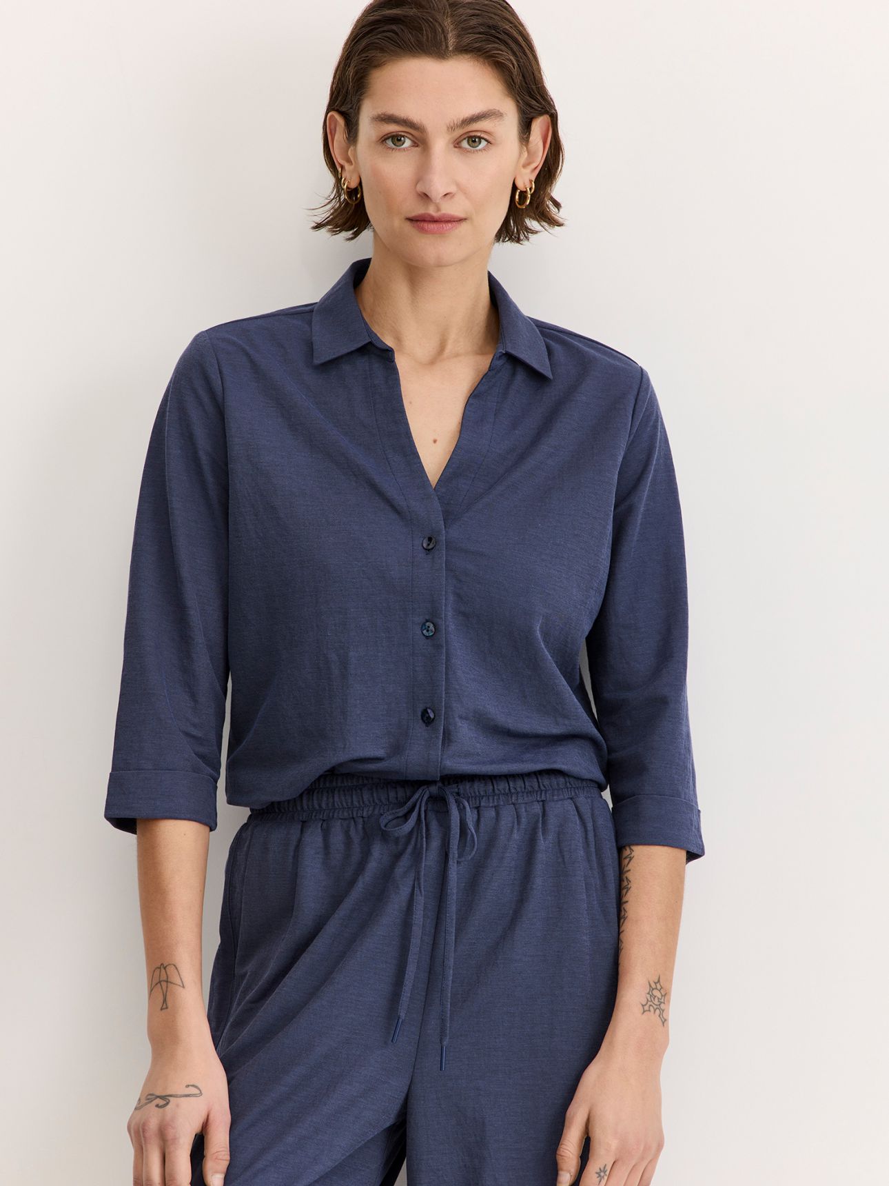 חולצת טוניקה מכופתרת