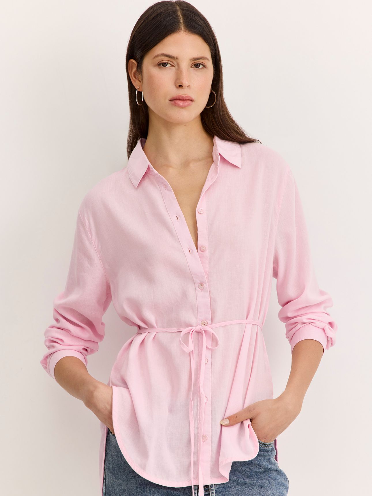 חולצת טוניקה תערובת פשתן