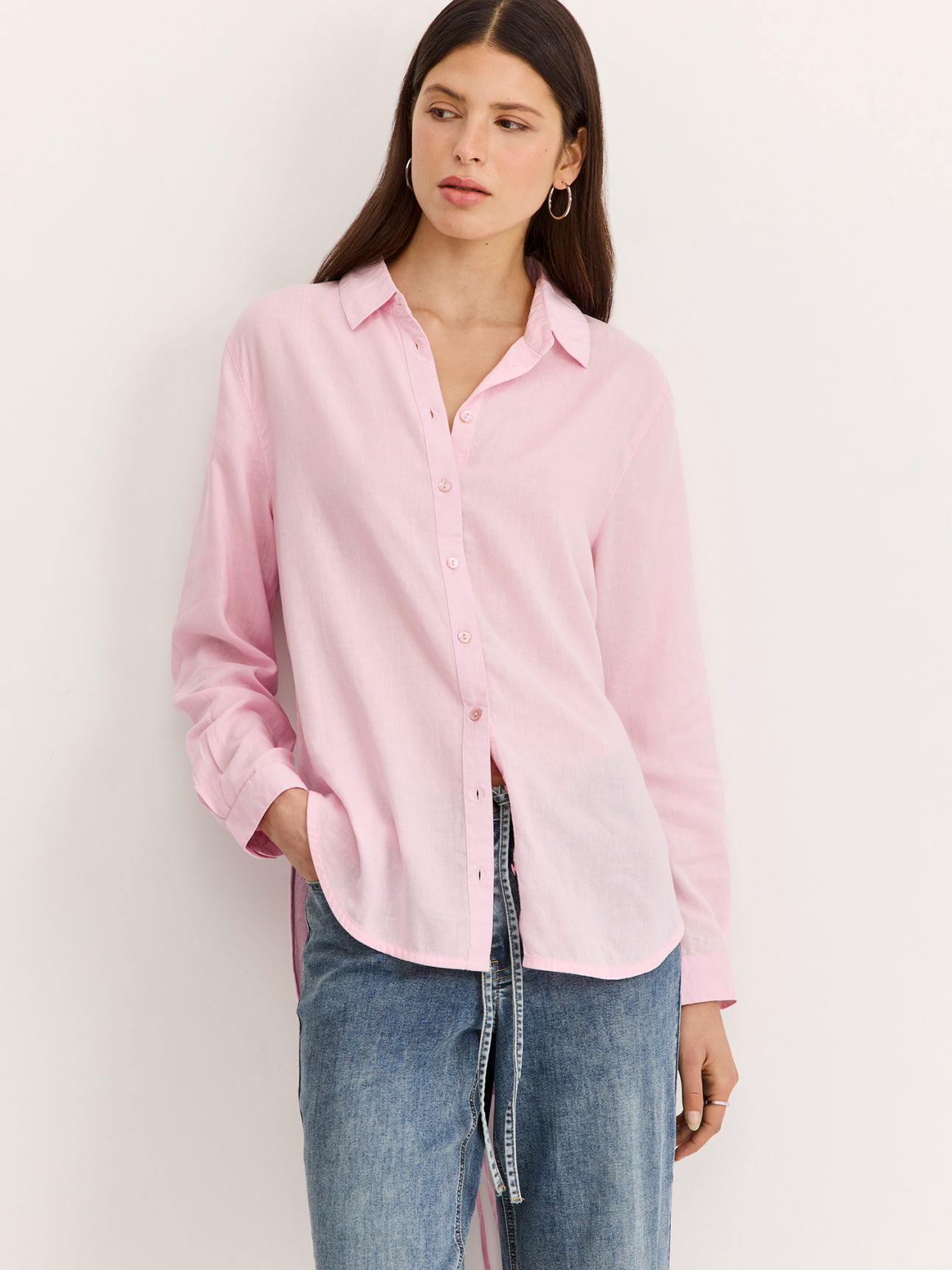 חולצת טוניקה תערובת פשתן