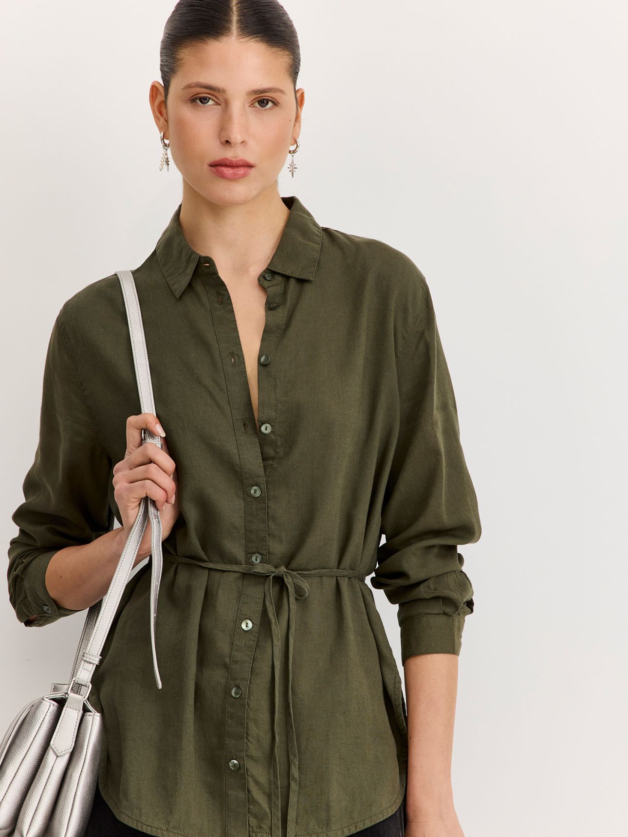 חולצת טוניקה תערובת פשתן