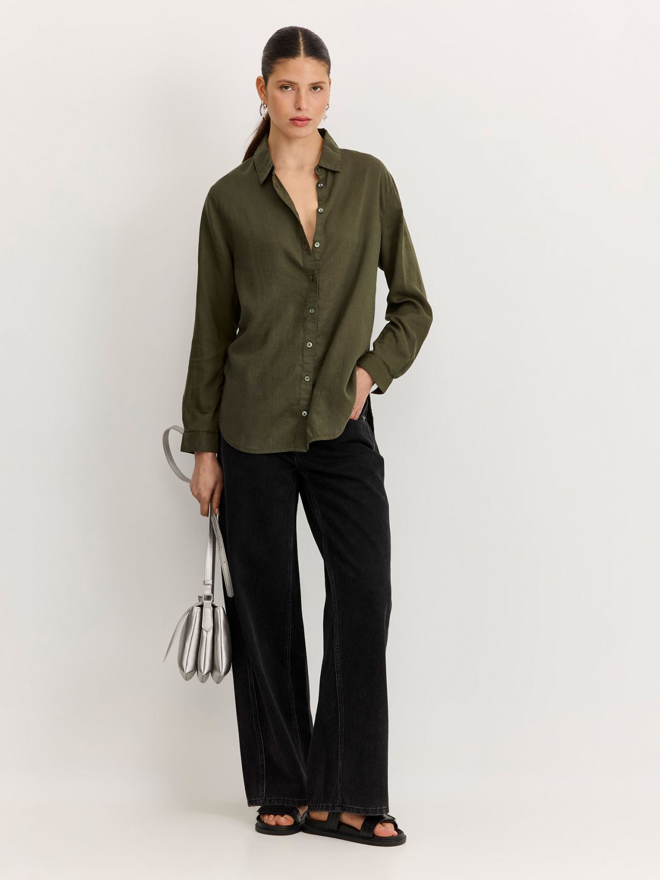 חולצת טוניקה תערובת פשתן