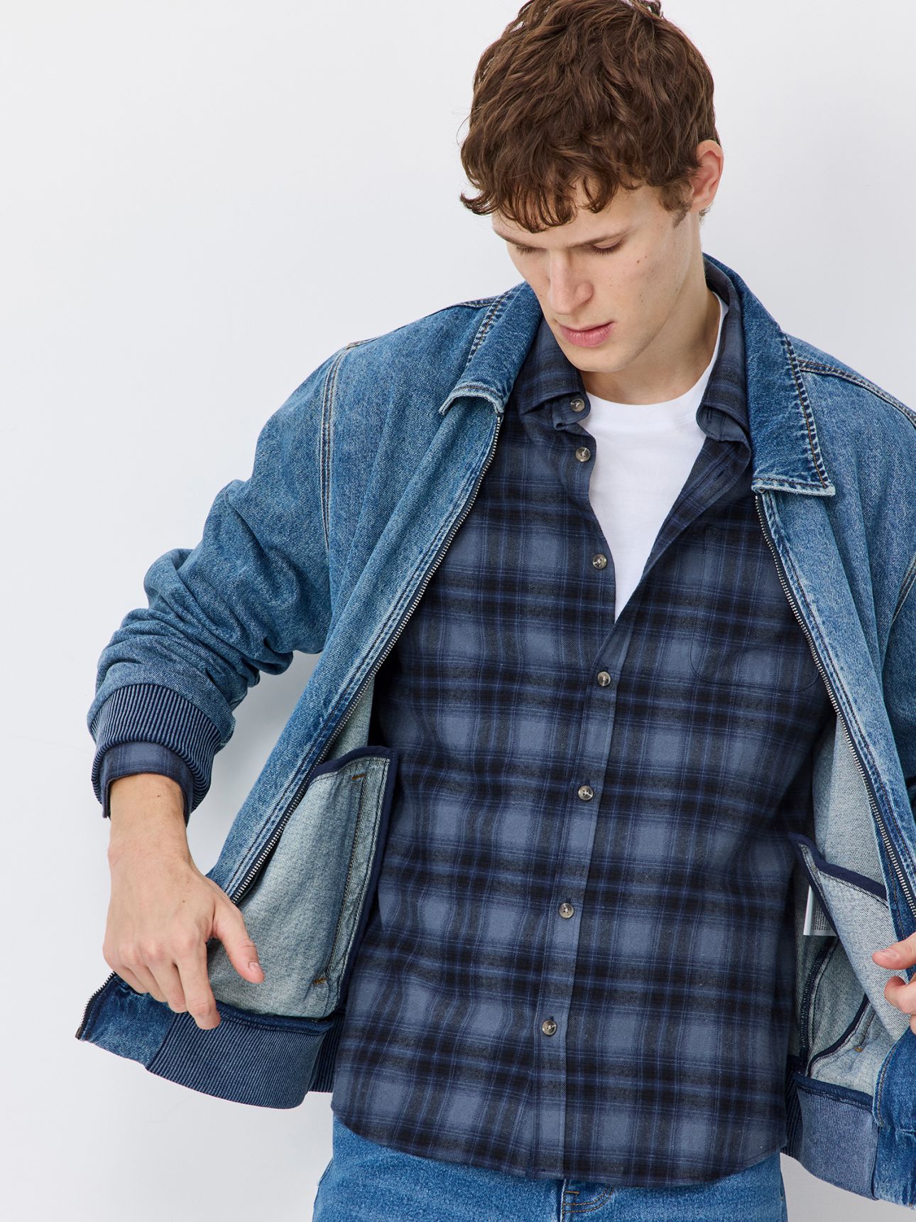 חולצה מכופתרת פלאנל כיס