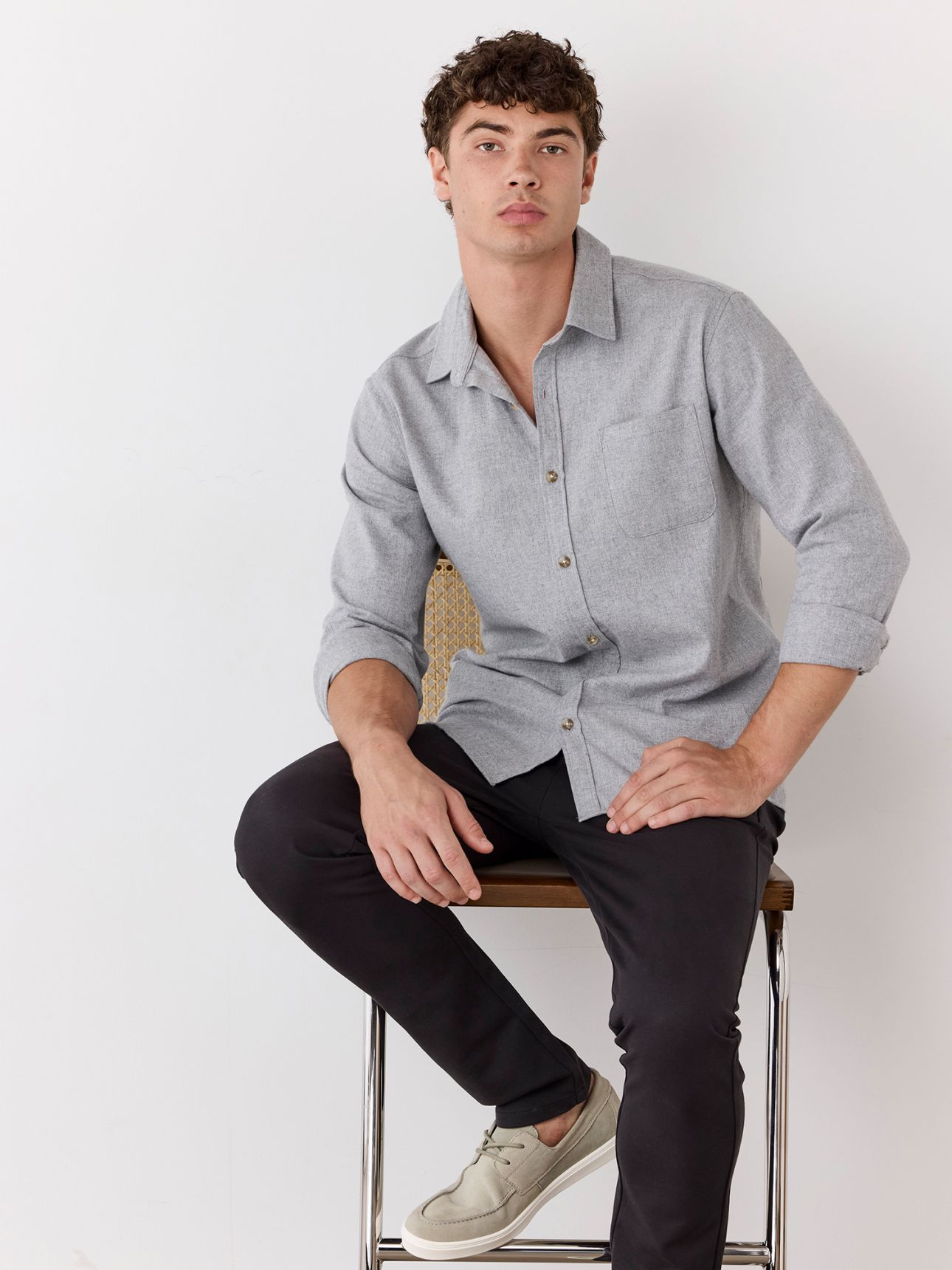 חולצה מכופתרת פלאנל כיס