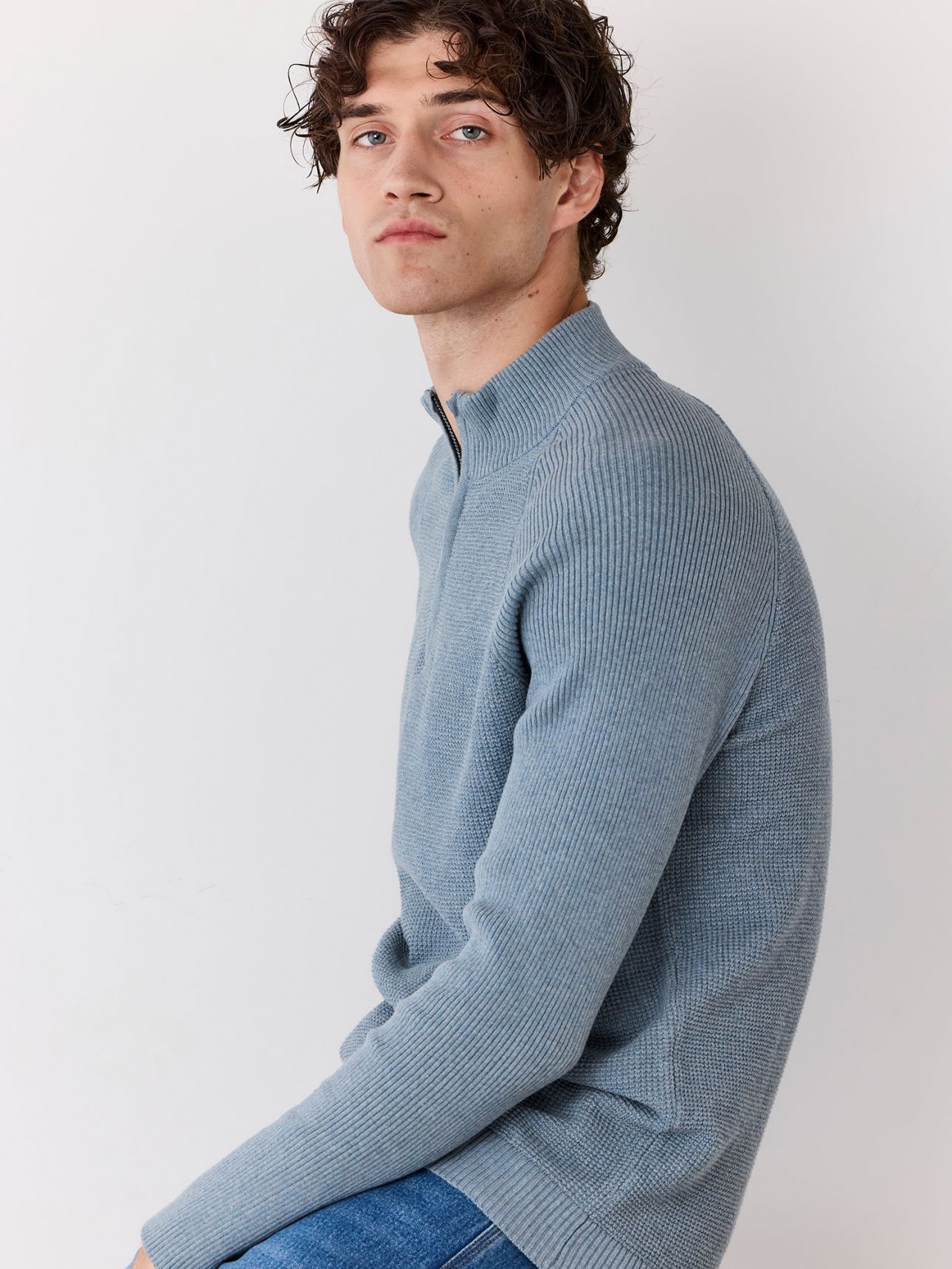 סריג טקסטורה חצי רוכסן