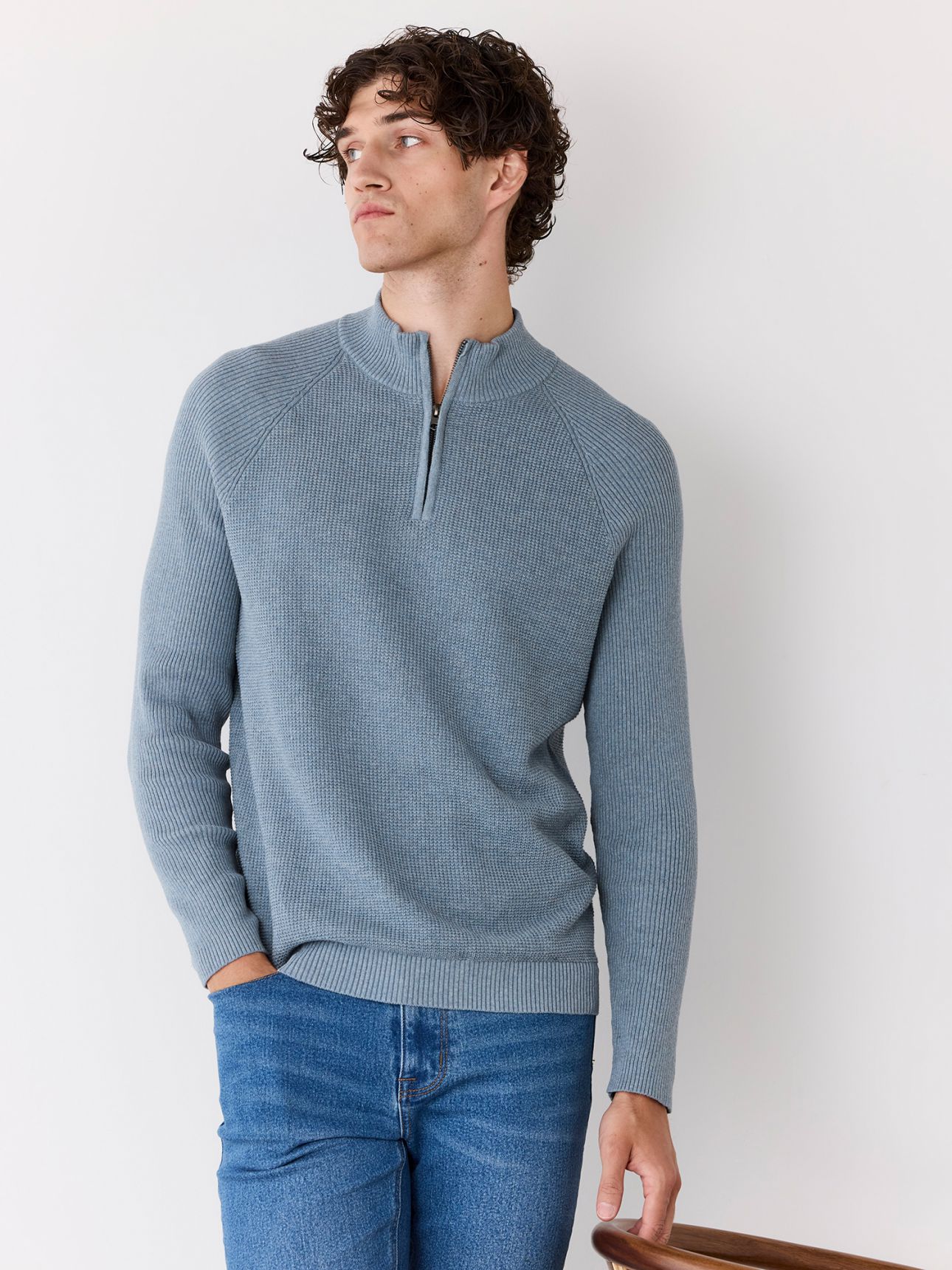 סריג טקסטורה חצי רוכסן