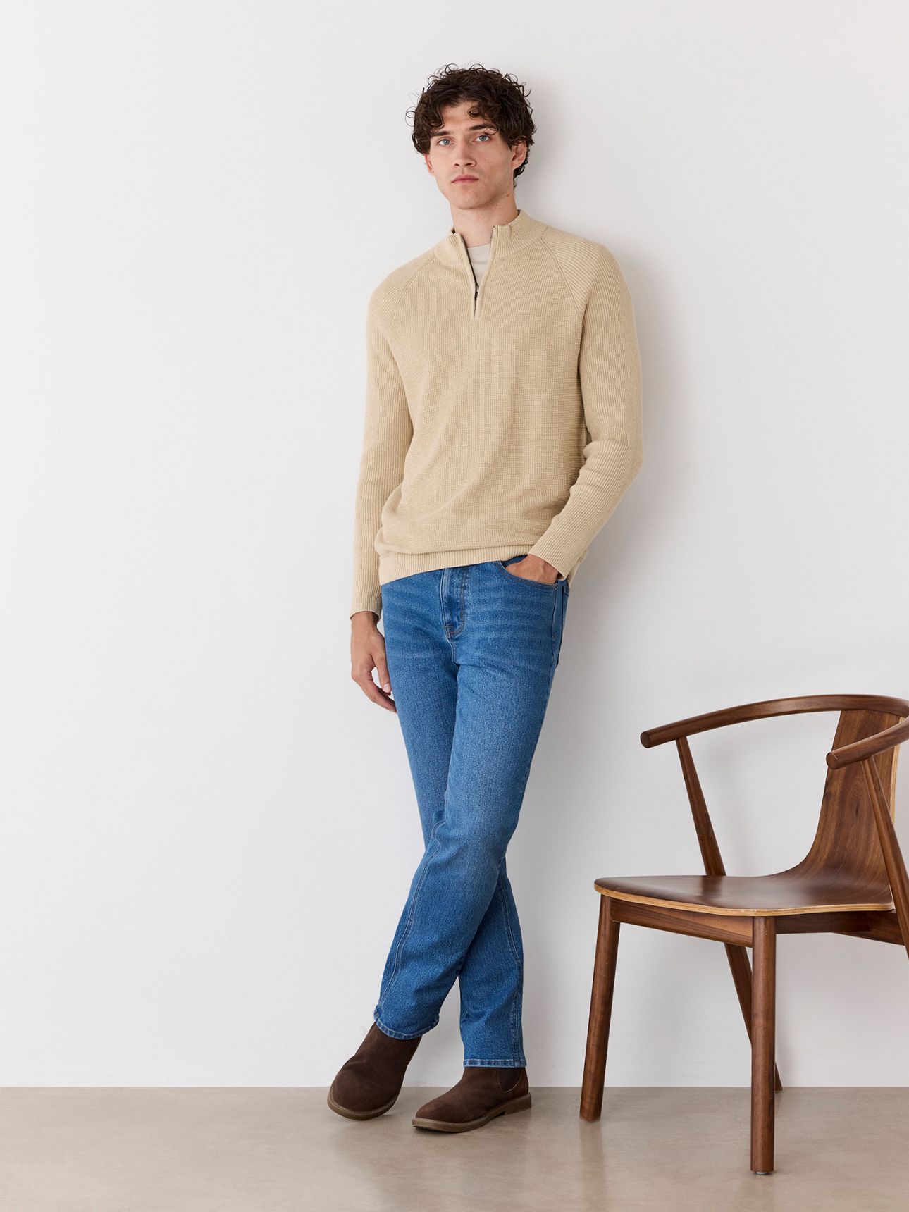 סריג טקסטורה חצי רוכסן