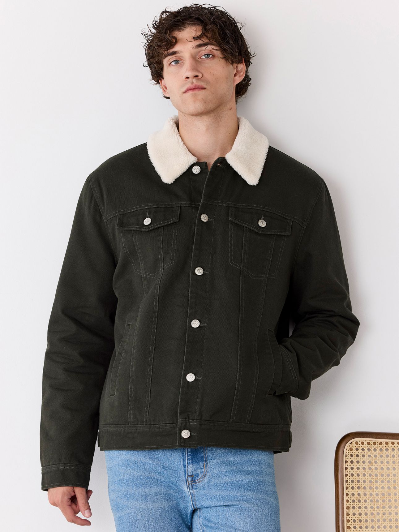 ג’קט כותנה צווארון שארפה