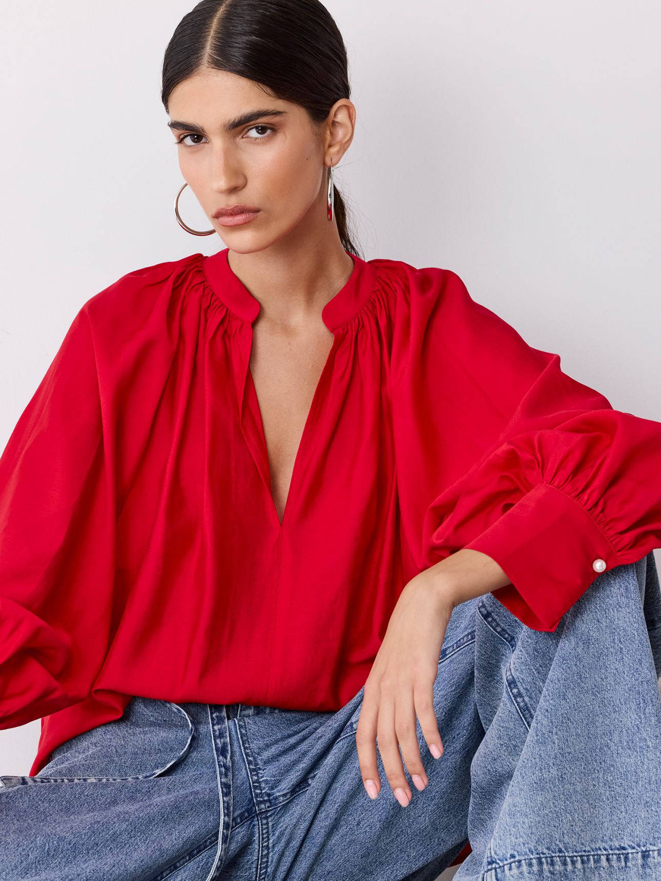 חולצה רומנטית שרוולי פעמון