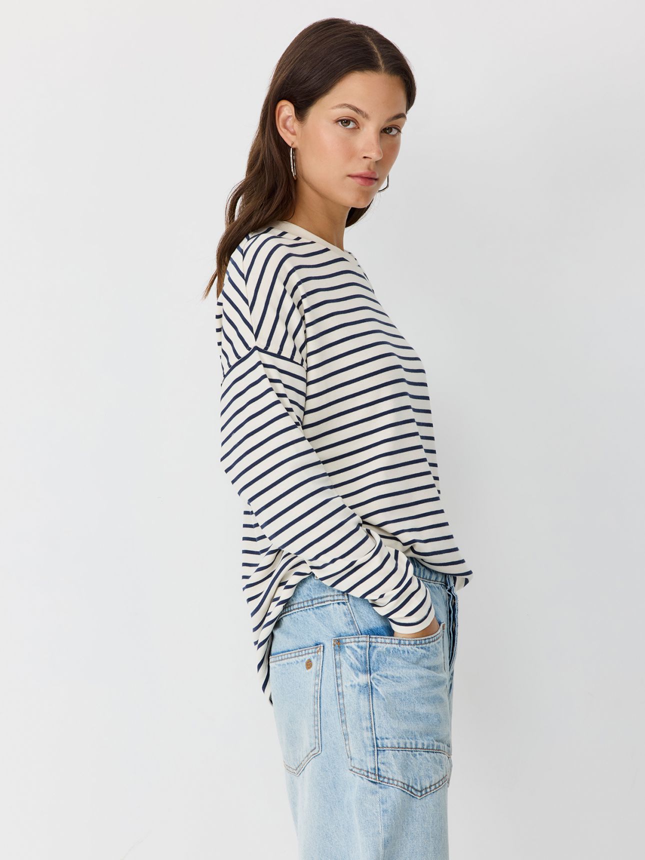 טי שירט פסים אוברסייז