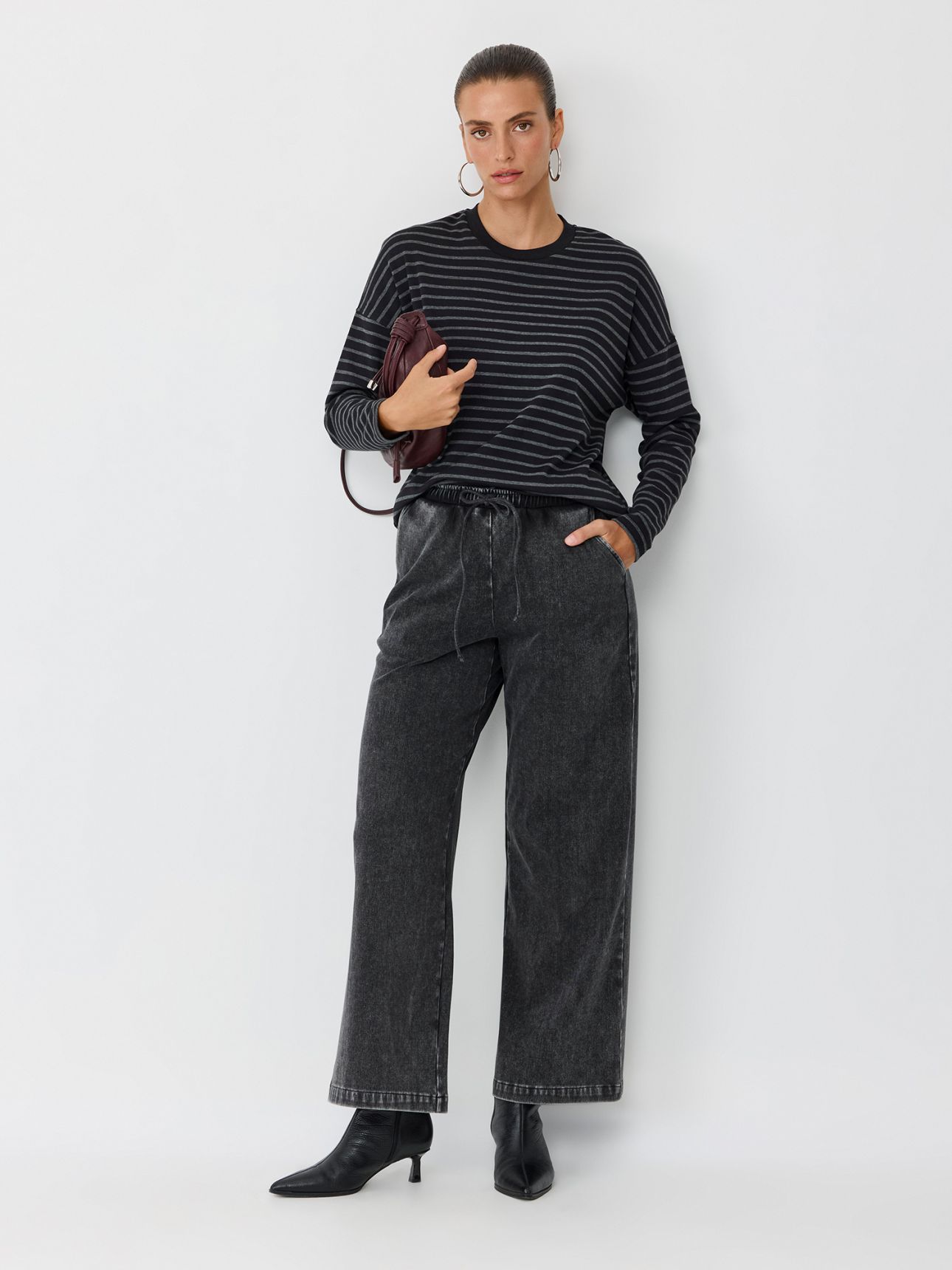 טי שירט פסים אוברסייז